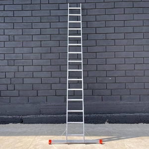 Алюминиевая односекционная приставная лестница 4 м на 15 ступеней (универсальная) фото 1 ТехПром