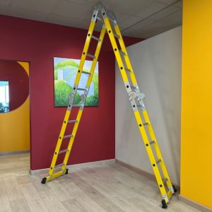 Драбина діелектрична 5.6 м шарнірна трансформер 4 х 5 сходинок