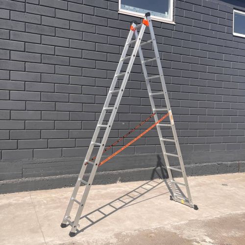 Алюмінієва двосекційна драбина 5.62 м ТЕХПРОМ 2 х 12 сходинок