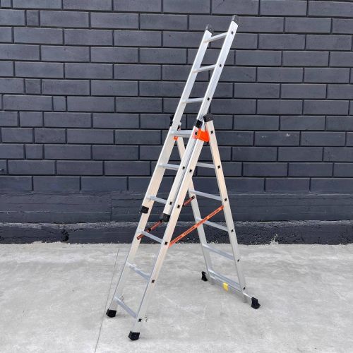 Драбина трисекційна 3.37 м алюмінієва Техпром 3 х 6 сходинок