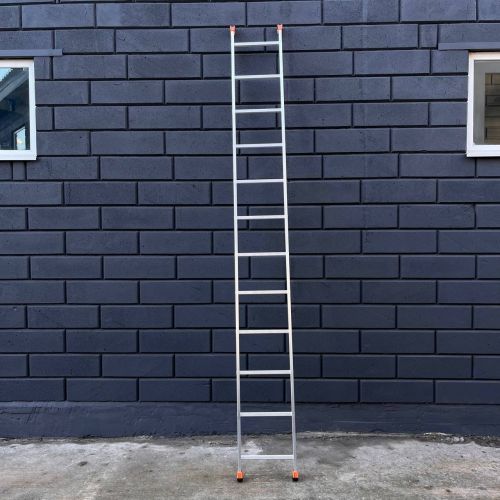 Алюмінієва односекційна приставна драбина 3.36 м ТЕХПРОМ 12 сходинок