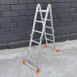 Драбина трансформер алюмінієва чотирисекційна шарнірна 4 x 3 сходинки
