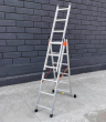 Лестница трехсекционная 3.37 м алюминиевая Техпром 3 х 6 ступеней