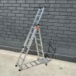 Лестница трехсекционная 4 м алюминиевая Техпром 3 х 7 ступеней