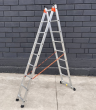 Алюмінієва драбина 4.21 м двосекційна універсальна ТЕХПРОМ 2 х 9 сходинок
