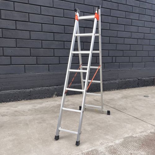 Драбина алюмінієва 3 м двосекційна універсальна ТЕХПРОМ 2 Х 7 сходинок