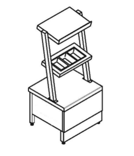 Помічник універсальний (ПУ) стійка СТАНДАРТ 201/Ст.3 FRIGATA (дві полиці) 800.0 (мм)