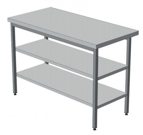 Стіл виробничий острівний (з двома полицями) 500 х 600 (мм)