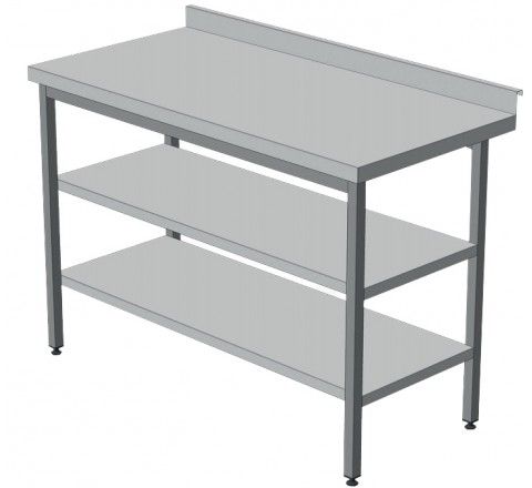 Стіл виробничий пристінний (з двома полицями) СП2П 600, 430-201-430