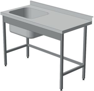 Стіл виробничий з ванною штампованою (без полиці) СПВШ-250