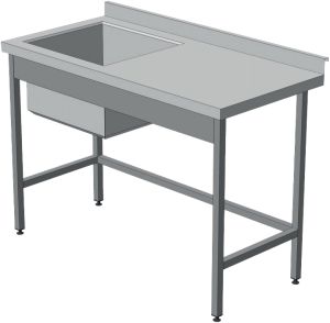 Стіл виробничий з ванною зварною (без полиці) СПВС