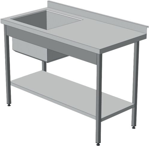 Стіл виробничий з ванною зварною (з полицею) СППВС