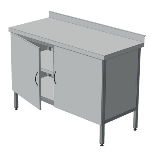 Стіл-тумба з дверцятами СП2ПДВР (дві полиці) СТАНДАРТ 600 х 600 (мм)