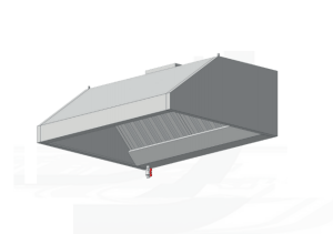 Зонт островной с освещением ЗВВП (AISI 430) 900 х 1000 х 450 (мм)